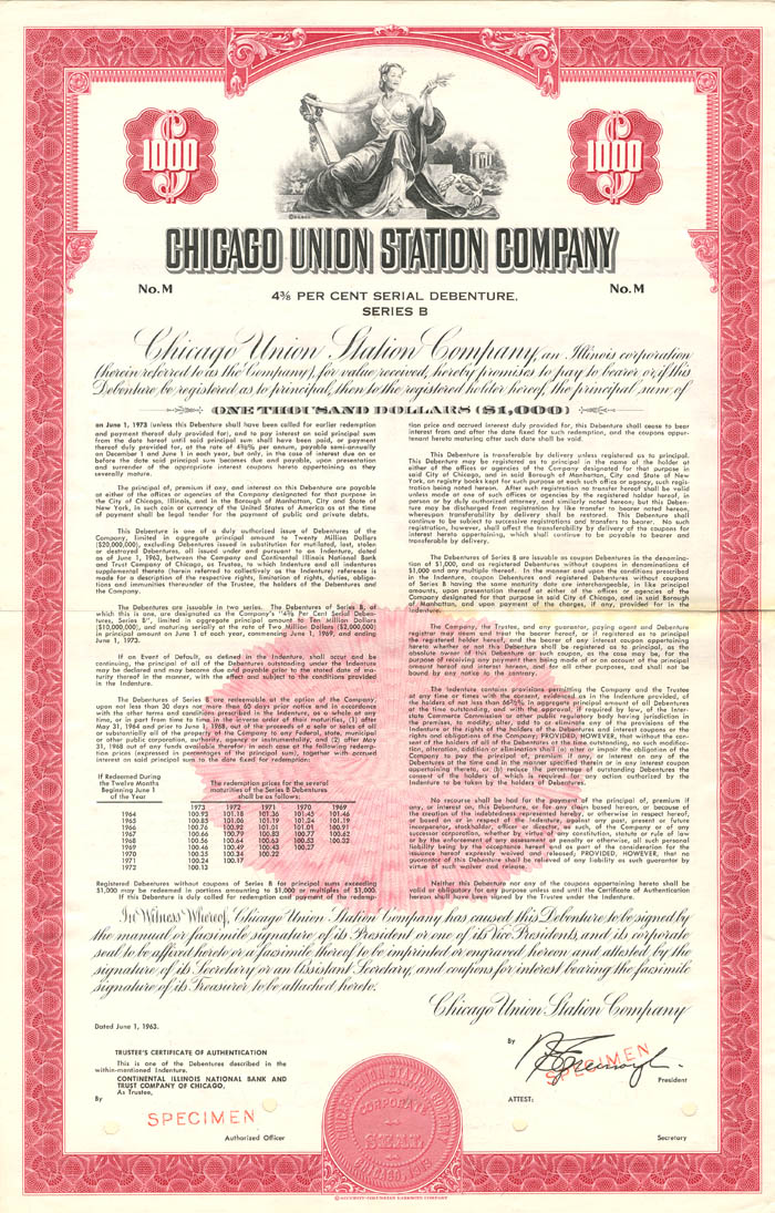 Chicago Union Station Co. - Bond